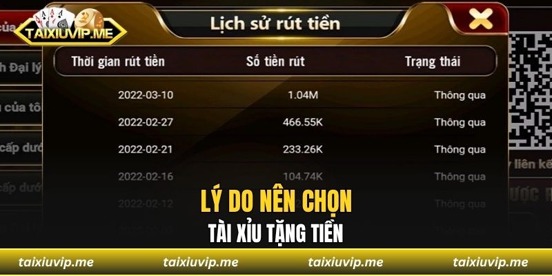 Tài Xỉu Tặng Tiền - Nhận Thưởng Miễn Phí Không Cần Nạp Lý do nên chọn tài xỉu tặng tiền